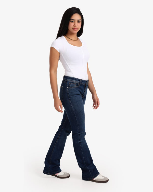 Kick Boot Dark Blue Casual Jeans