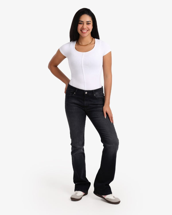 Kick Boot Dark Grey Casual Jeans