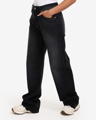Bling Bling Black Wide Leg Casual Jeans