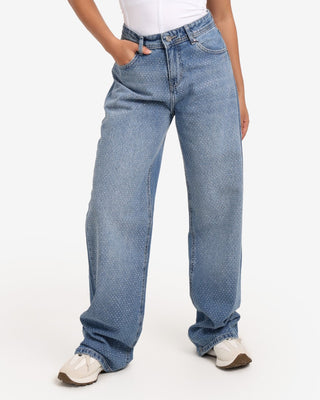 Bling Bling Blue Wide Leg Casual Jeans