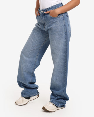 Bling Bling Blue Wide Leg Casual Jeans