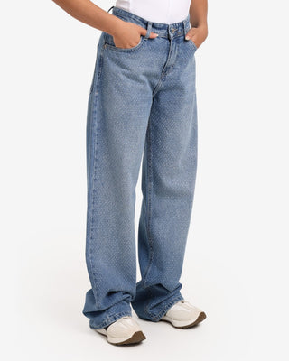 Bling Bling Blue Wide Leg Casual Jeans