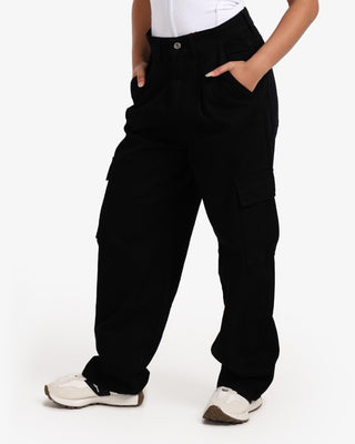 Skater Black Casual Gabardine