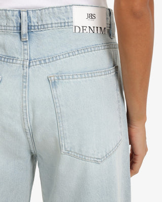Wide Leg Ice Blue Casual Jeans With Side Zipper (For Long Girls)