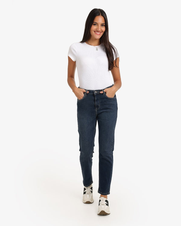 Slim Fit Dark Blue Casual Jeans