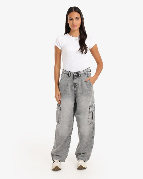 Skater Fit Light Grey Casual Jeans