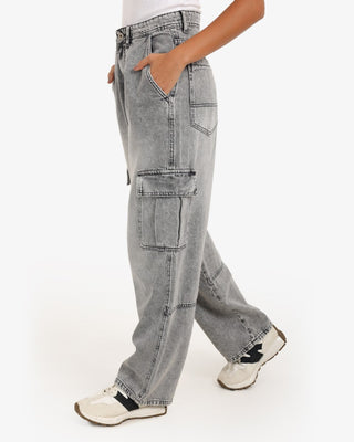 Skater Fit Light Grey Casual Jeans