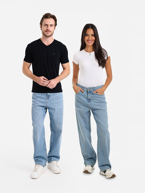 UNI-SEX Baggy Light Blue Casual Jeans