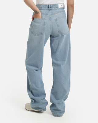 Wide Leg With Belt Light Blue Casual Jeans