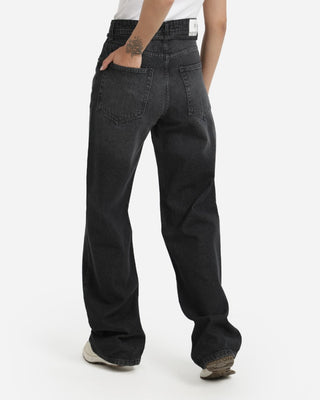 Wide Leg With Belt Dark Grey Casual Jeans