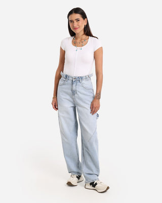 Balloon Fit Ice Blue Casual Jeans