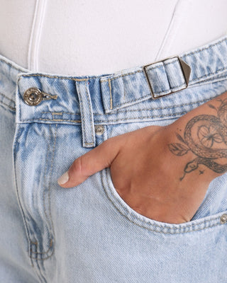Balloon Fit Ice Blue Casual Jeans