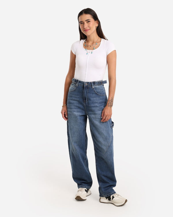 Balloon Fit Blue Casual Jeans