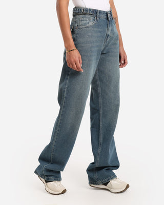 Wide Leg  Dirty Flap Pocket Casual Jeans