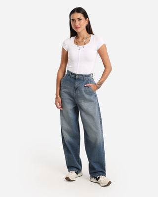 UNI-SEX Skater Medium Blue Casual Jeans