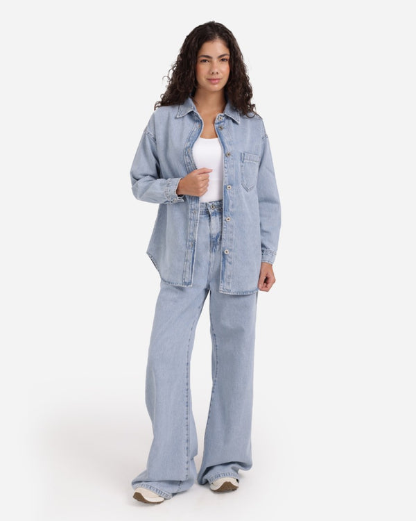 Denim Shirt Light Blue Casual Jeans