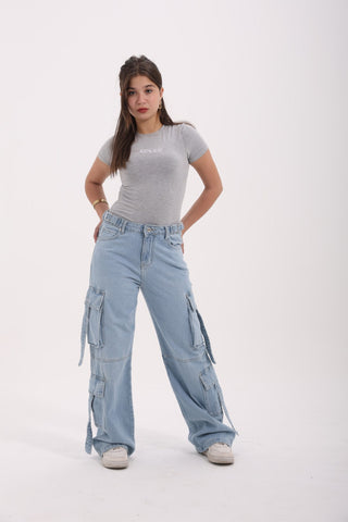 Cargo Ice Blue Casual Jeans