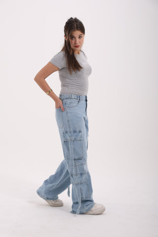 Cargo Ice Blue Casual Jeans