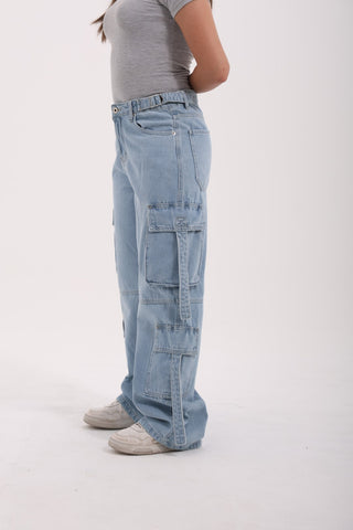 Cargo Ice Blue Casual Jeans