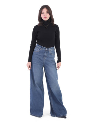 Mega Baggy Dirty Blue Casual Jeans