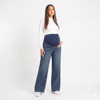 Pregnancy Wide Leg Casual Jeans