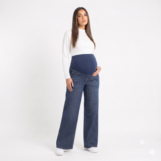 Pregnancy Wide Leg Casual Jeans