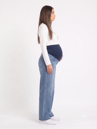 Pregnancy Wide Leg Casual Jeans