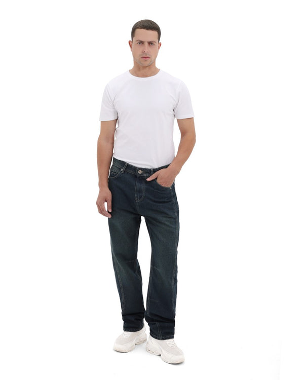 Wide Leg Dirty Blue Casual Jeans