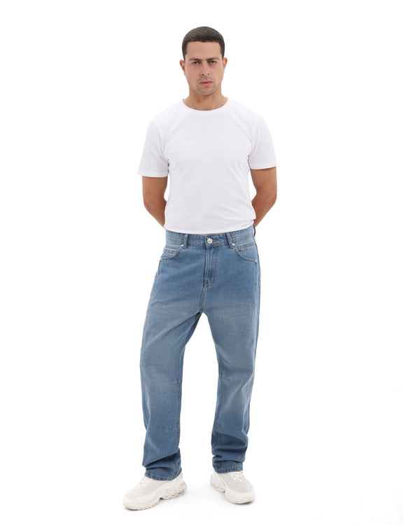 Wide Leg Light Blue Casual Jeans