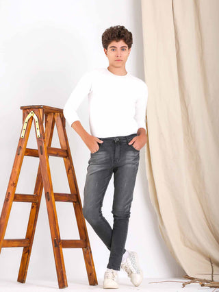 Skinny Fit Grey Casual Jeans