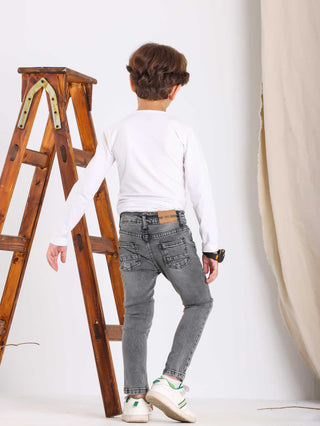 Skinny Fit Grey Casual Jeans