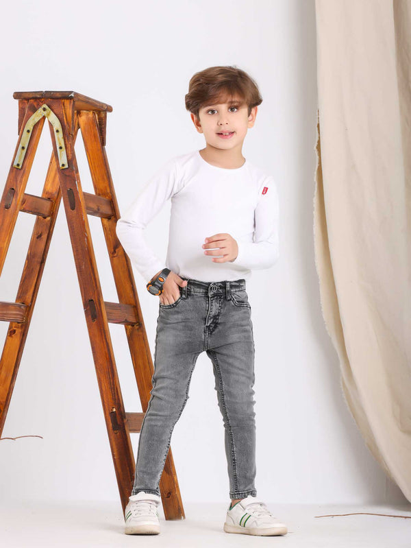 Skinny Fit Grey Casual Jeans