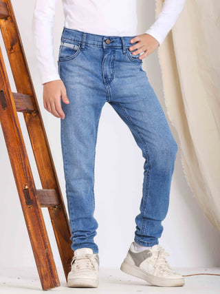 Boys Skinny Blue Casual Jeans