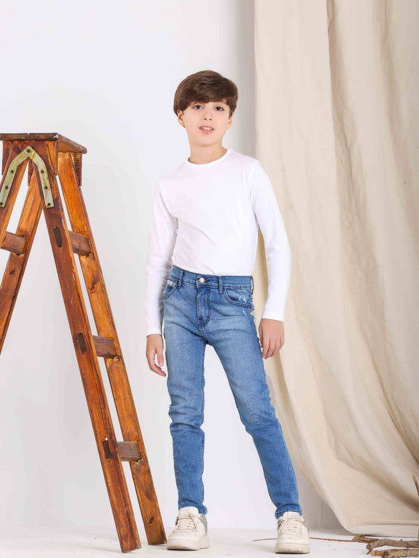 Boys Skinny Blue Casual Jeans