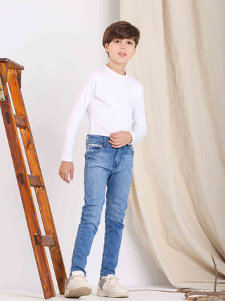 Boys Skinny Blue Casual Jeans