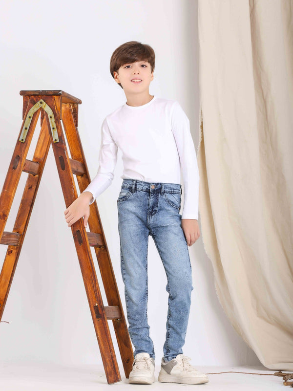 Boys Skinny Light Blue Casual Jeans