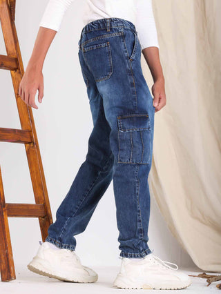 Cargo Dark Blue Casual Jeans