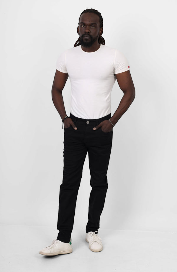 Skinny Fit Tommy Black Casual Gabardine