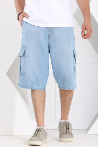 Baggy Light Blue Short Casual Jeans