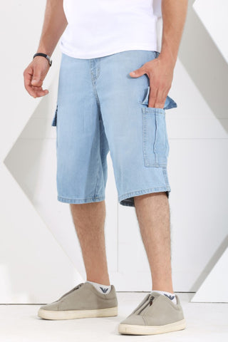 Baggy Light Blue Short Casual Jeans