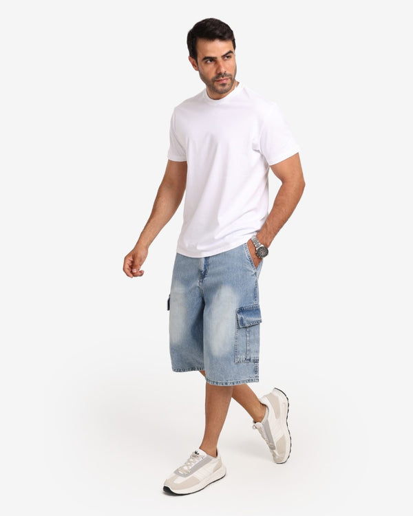 Baggy Ice Blue Short Casual Jeans