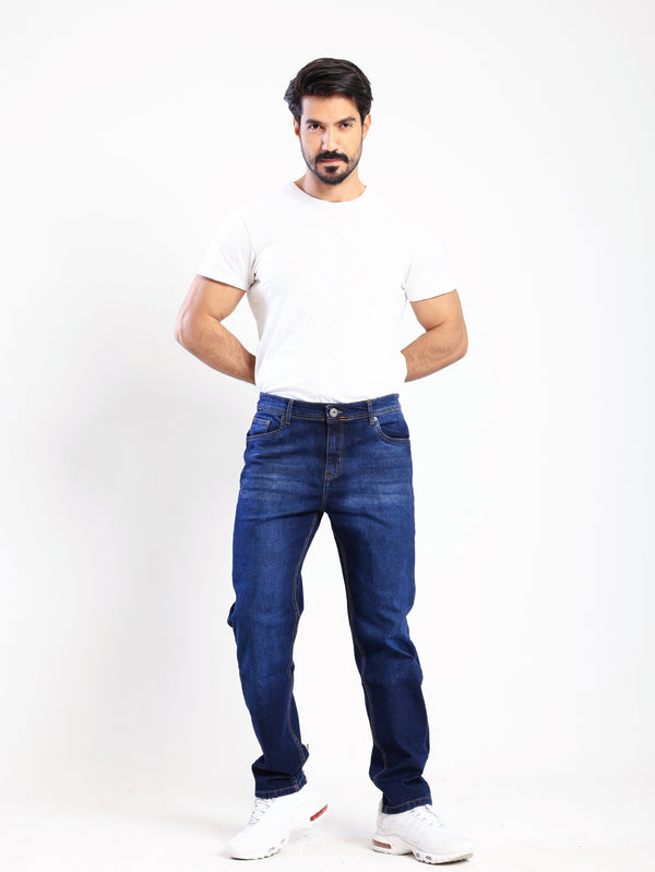 Slim Fit Dark Blue Casual Jeans