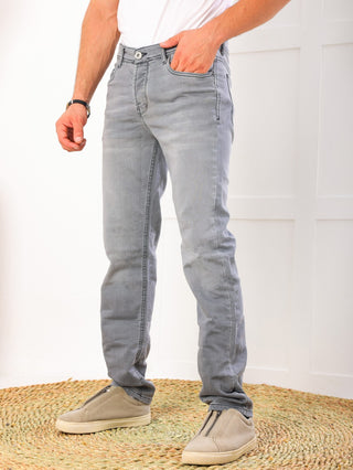 Slim Fit Light Grey Casual Jeans