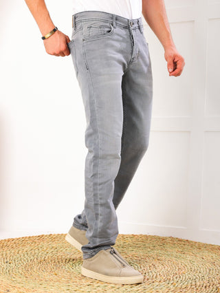 Slim Fit Light Grey Casual Jeans