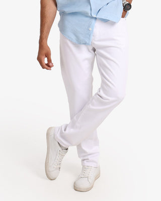 Slim Fit White Casual Jeans