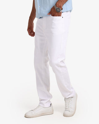 Slim Fit White Casual Jeans