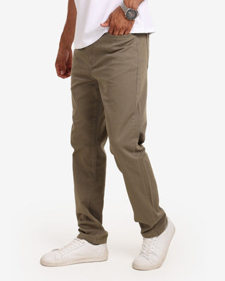 Slim Fit Olive Green Casual Jeans