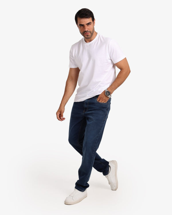 Slim Fit Dark Blue Casual Jeans