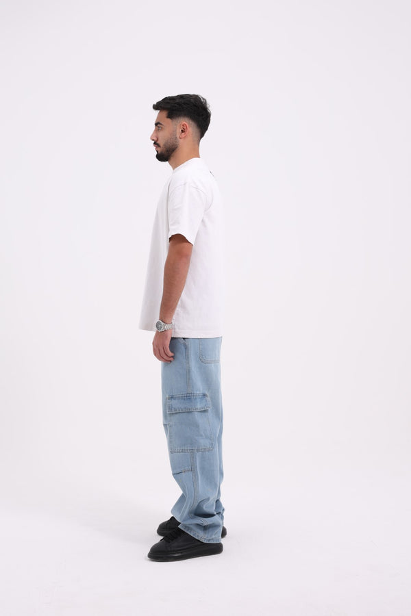 Cargo Fit Ice Blue Casual Jeans