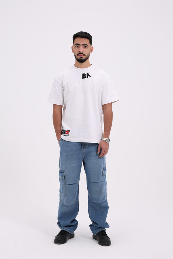 Cargo Fit  Med Blue Casual Jeans